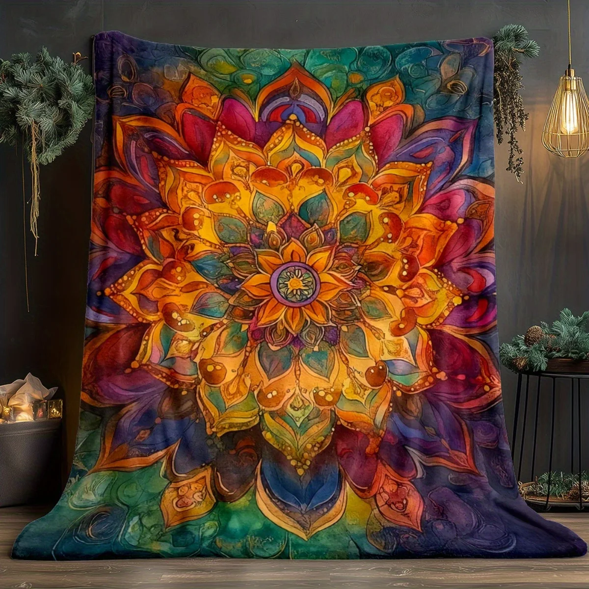 Manta de franela con Mandala bohemio, colorida manta para todas las estaciones para sofá cama, Yoga, Camping, duradera, cubierta de esterilla de Yoga, regalo de decoración, 1 ud.