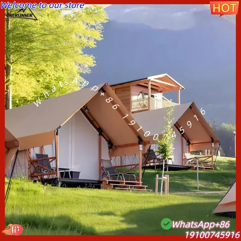 2026 5*9m Four-Season Safari Hotel Tent with Quick Automatic Opening & Waterproof for Tourism Loft Family Villa Glamping