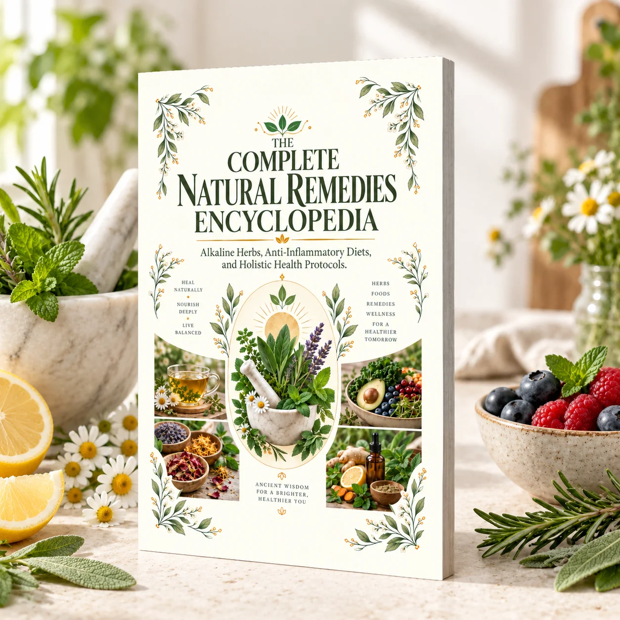 Holistic Wellness Encyclopedia Book, Alkaline Herbs, Anti-Inflammatory Diet & Plant-Based Living Natural Therapy Guide