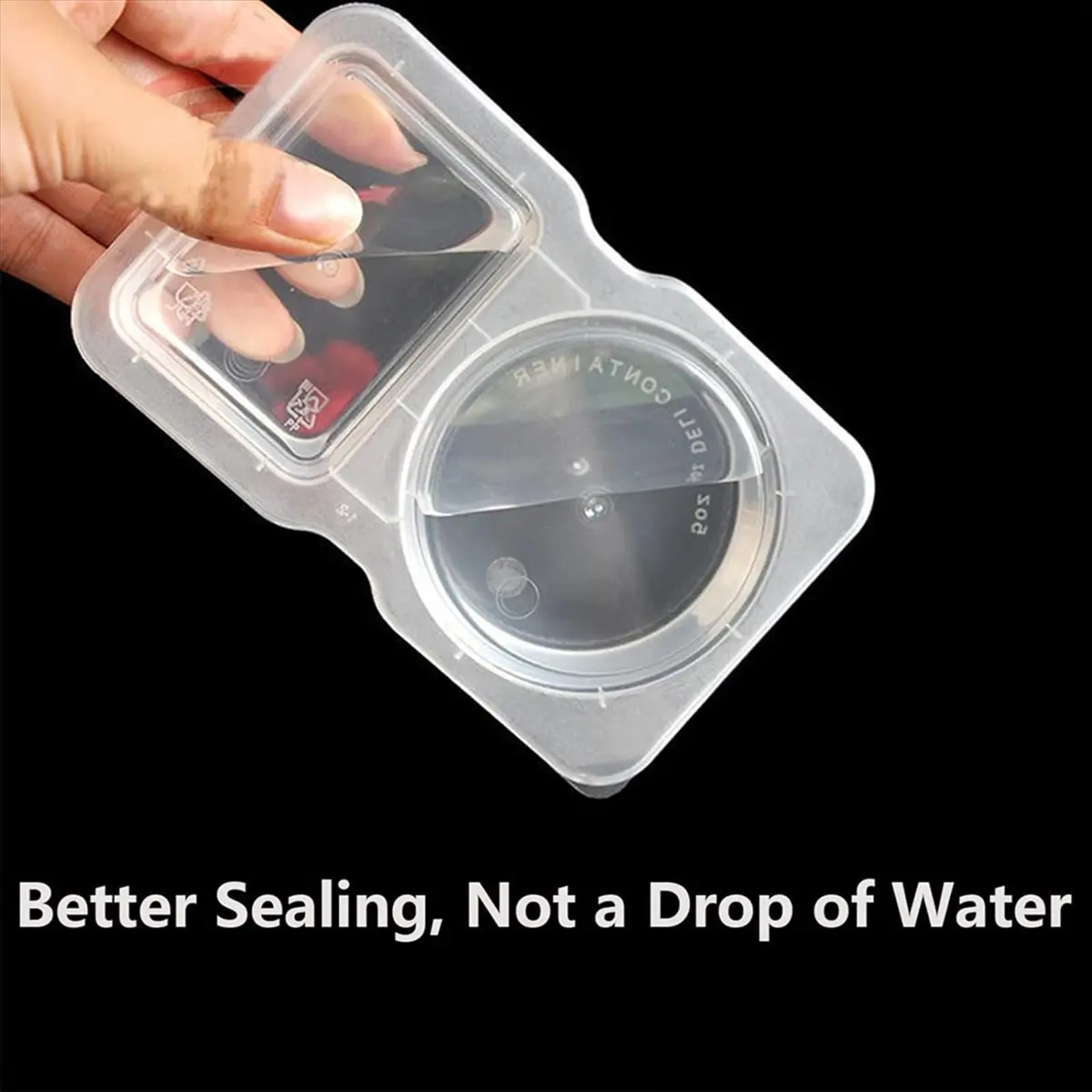 A72P Double Compartment Condiment Container with Lids - 3 Oz 2 Compartment Snack Containers Reusable Sauce Containers 15PCS