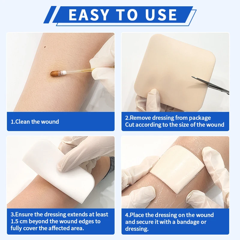 Foam Non-Adhesive Dressing Wound Dressing Sterile Bedsore  Pad Patch Wound Care 10cmx10cm