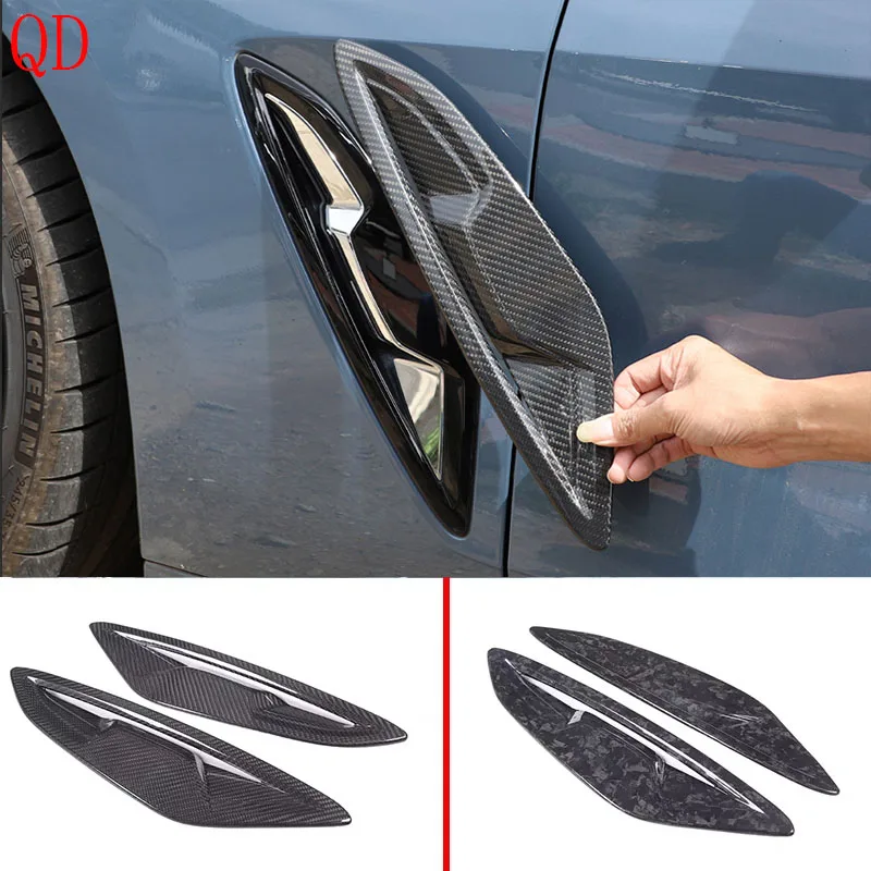 

For BMW 8 Series G14 G15 G16 2019-2023 Real carbon fiber car side air outlet fender decorative sticker car exterior accessories