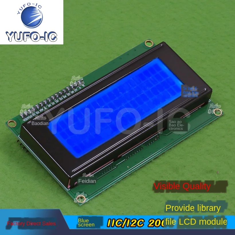 Free Ship 3pcs IIC/I2C 2004 Blue Screen Liquid Crystal Module Provides A Library File