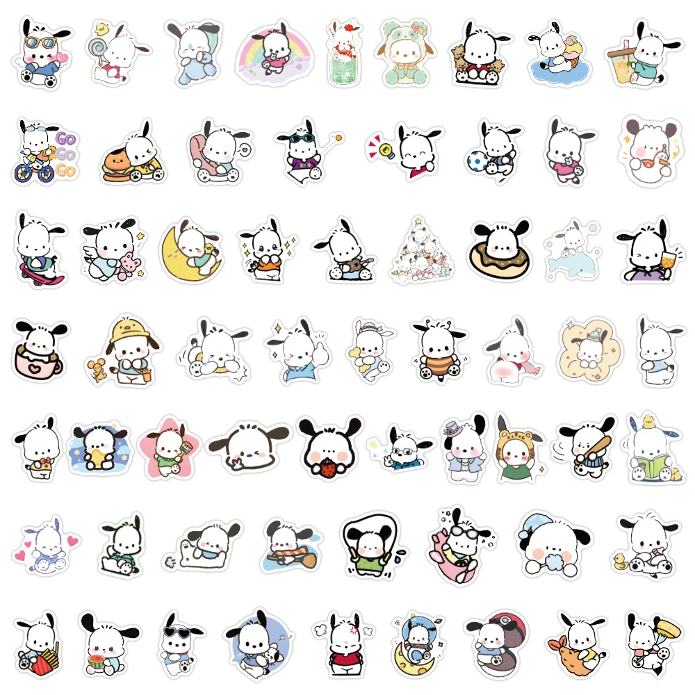 10/30/60/120pcs Sanrio Pochacco Cartoon Stickers for Kids Cute Graffiti Decal DIY Phone Water Bottle Suitcase Funny Sticker Toys