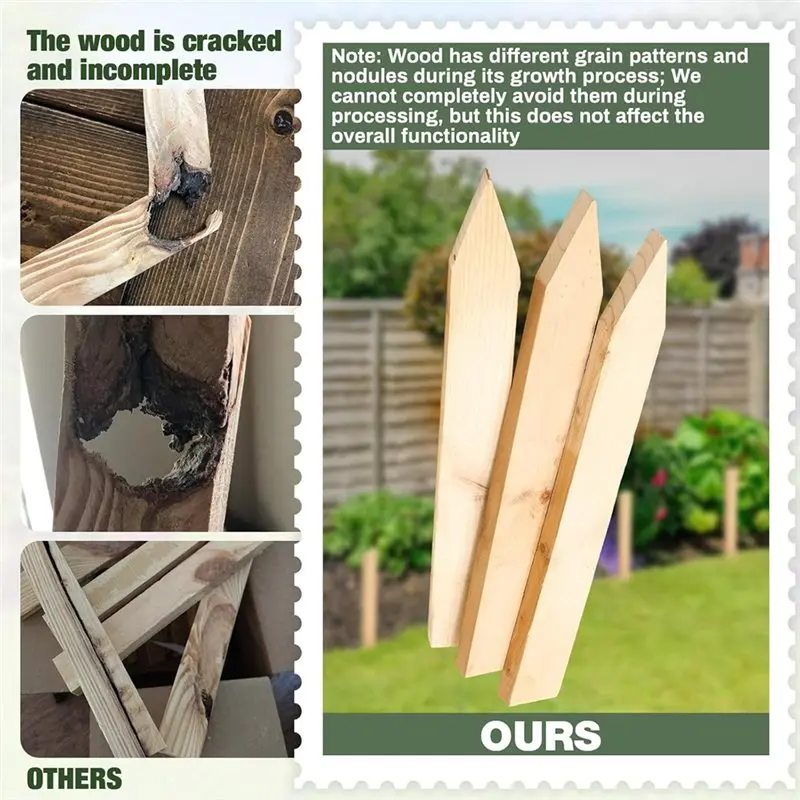 SYW-Wooden For Plant Support And Survey Boundary Garden Stakes 20 Pieces 11.4