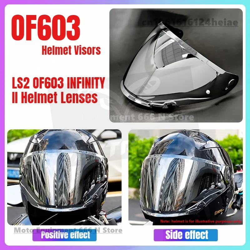 

Original LS2 OF603 INFINITY II Helmet Lens,clear Lens,Anti fog sticker,Silver Visors Green Windshield Replacement Accessories