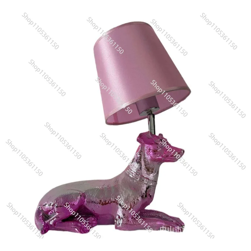 Crafts Ornament Spot Creative Shepherd Dog Puppy Animal Desk Lamp Bedroom Bedside Table Restaurant Shop Decoration Pendulum