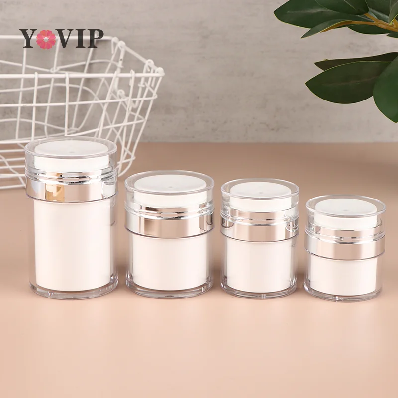 Airless Empty Pump Jar Refillable Pressed Creams Gels Lotions Dispenser Leak Proof Cosmetic Container Moisturizer Vacuum Bottle