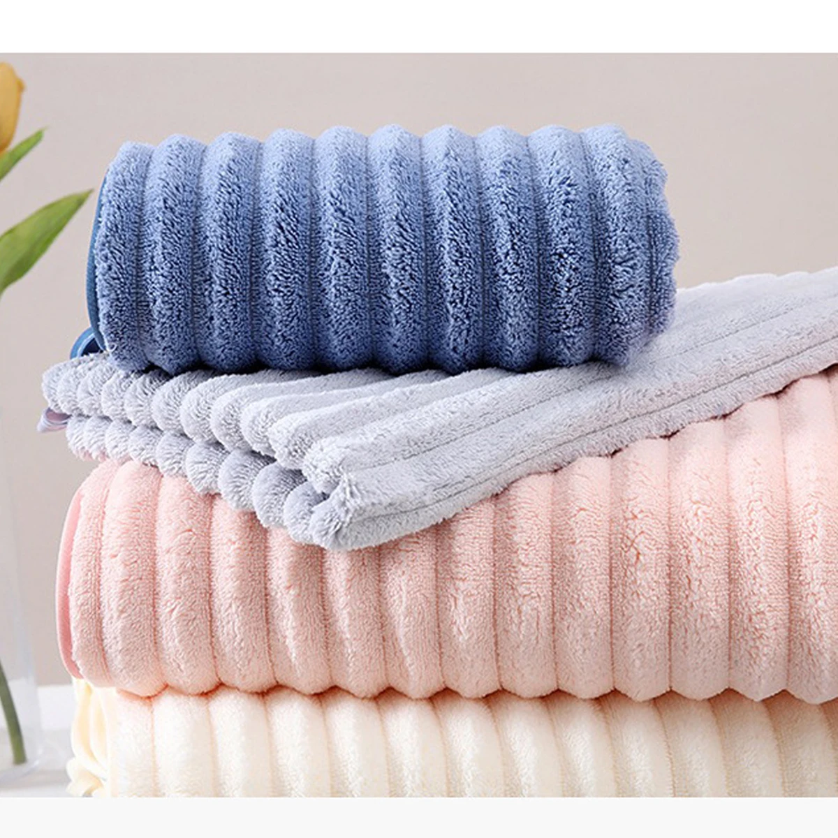 2025 2pcs Coral Velvet Bath Towel For Shower Quick-Drying Thickened Absorbent High Quality Home Use Soft Bathrobe Bathing Robe