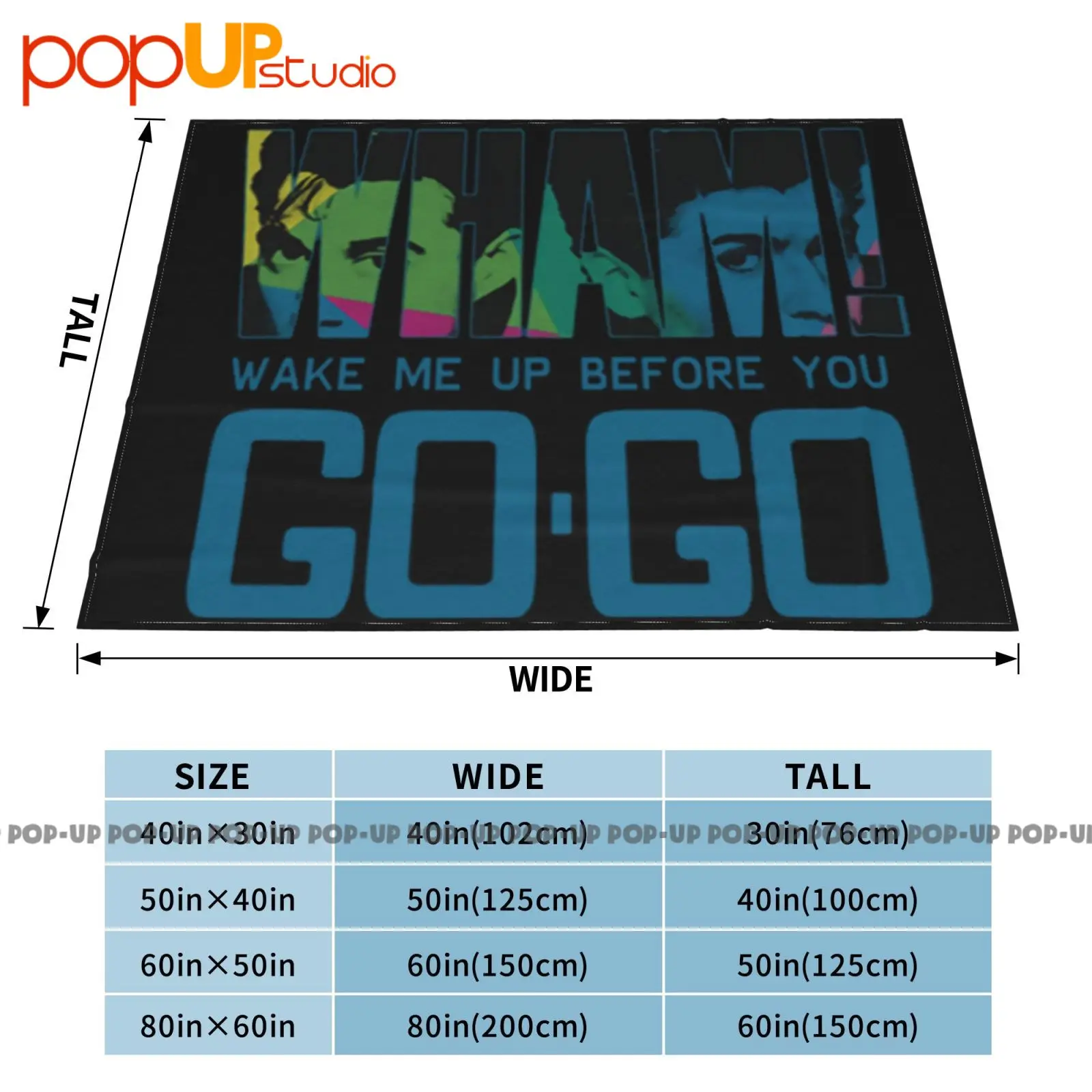 Wham Wake Me Before You Go Pop Music Concert Ultra-soft بطانية لحاف الشتاء غطاء أريكة أغطية السرير #5