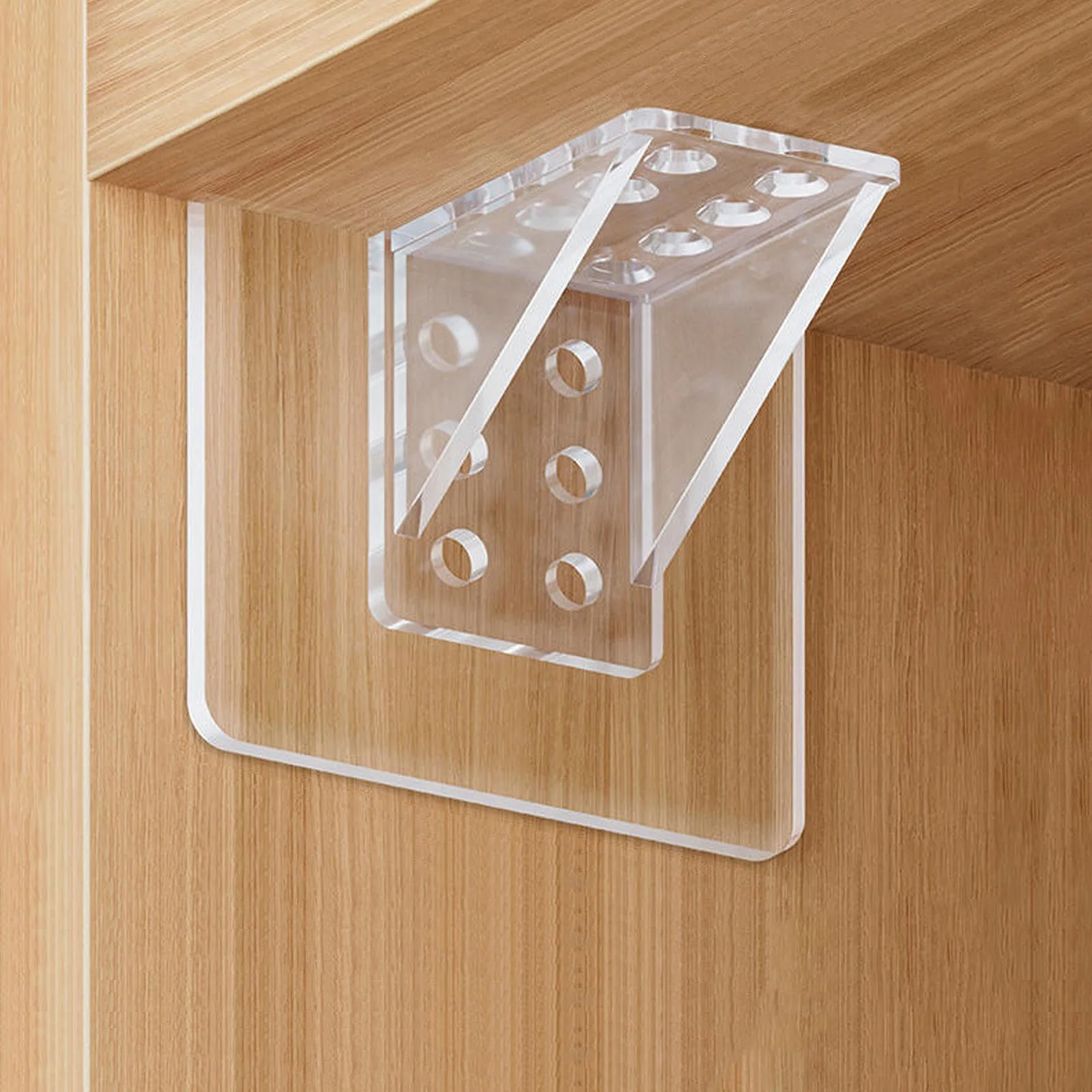 4Pcs Shelf Support Pegs Strong Adhesive Plastic Bracket for Kitchen Cabinet Board Holder No Drilling Stable Organizer
