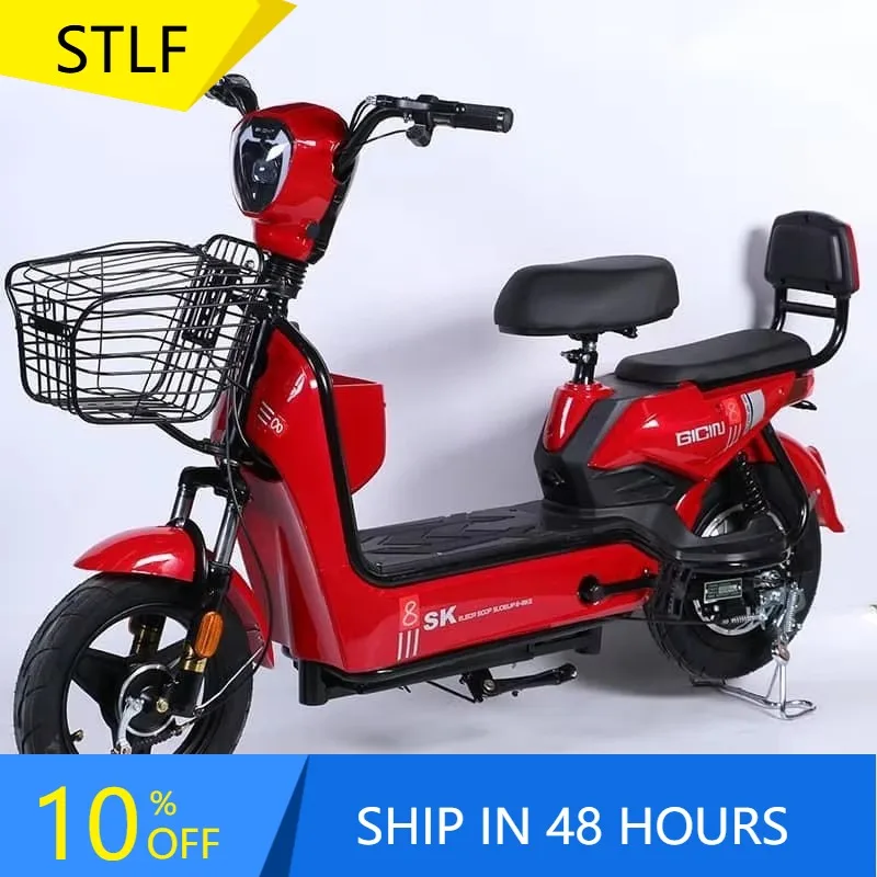 Zuimi High-end 48V 350W Electric Moped Scooter 14 Inch Vacuum Tire 2 Seats Electric Bike Electric Bicycle For Adults