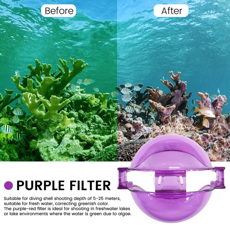 Insta360 x3用防水ダイブフィルター、赤、ピンク、紫のフィルター、色を強化、水中ビデオ写真、耐久性のあるケース