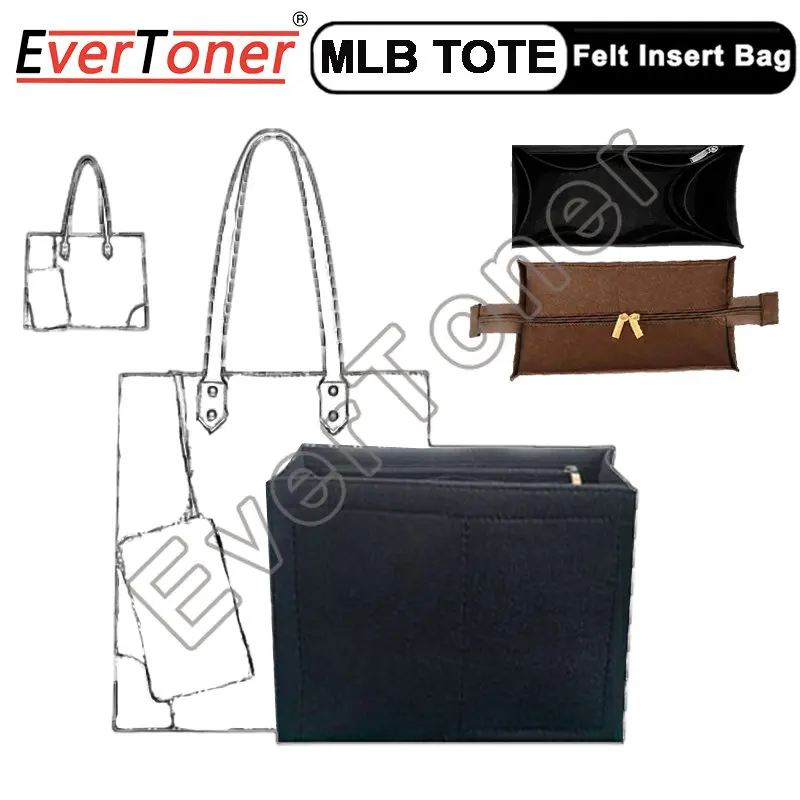 EverToner For MLB Tote bag Felt Cloth Insert Bag Organizer Makeup Handbag Organizer Travel Inner Purse Portable Cosmetic Bags
