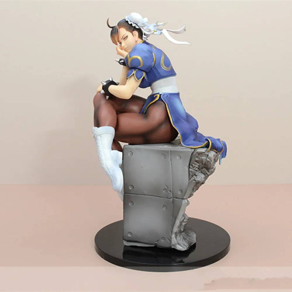 شارع مقاتلة تشون لي أنيمي الشكل الجلوس الموقف 25 سنتيمتر تشون لي الشكل جمع نماذج بولي كلوريد الفينيل تمثال اللعب الهدايا ﻿