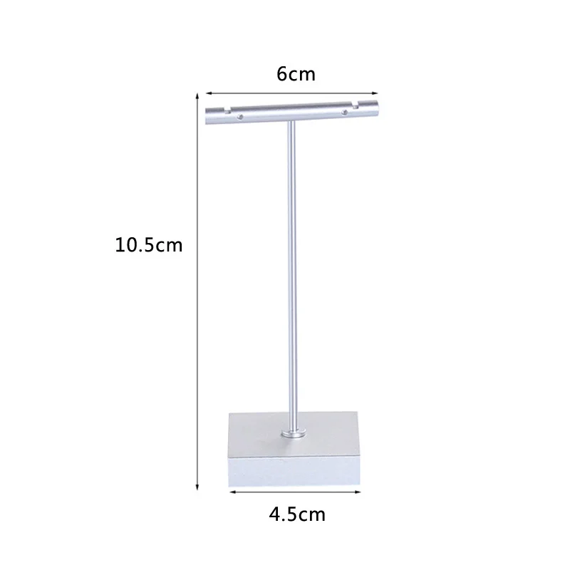 Tempat Pajangan Anting Perhiasan Rak Bar T Rak Penyimpanan Gantung Kancing Telinga Organizer Braket Anting Logam Menara