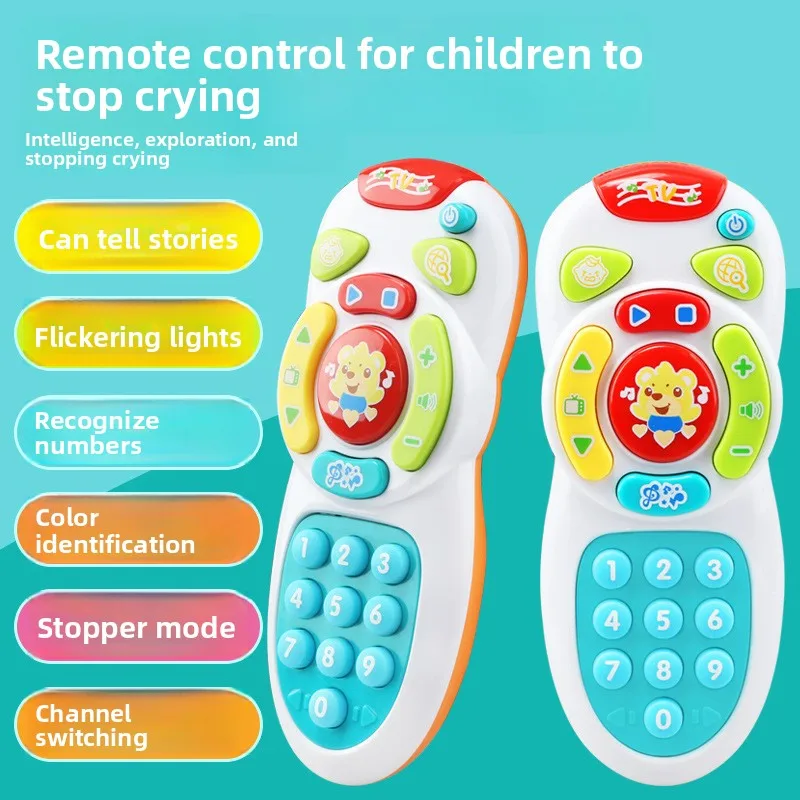 Jouet d'apprentissage télécommandé pour tout-petits – Musique, lumières, chiffres, formes, sons météorologiques et phrases ABC |   Téléphone d'éducation précoce pour bébé