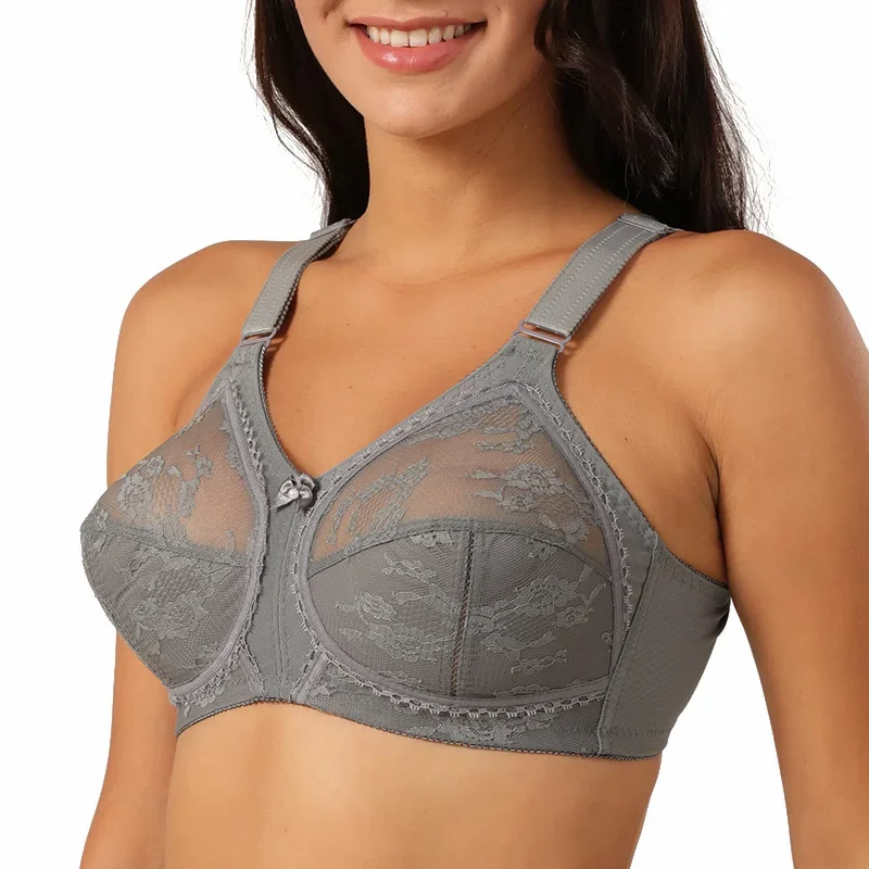 Reggiseni floreali di bellezza da donna Reggiseno seno grande Taglie forti Reggiseno di pizzo taglie forti Reggiseni trasparenti sexy senza spugna