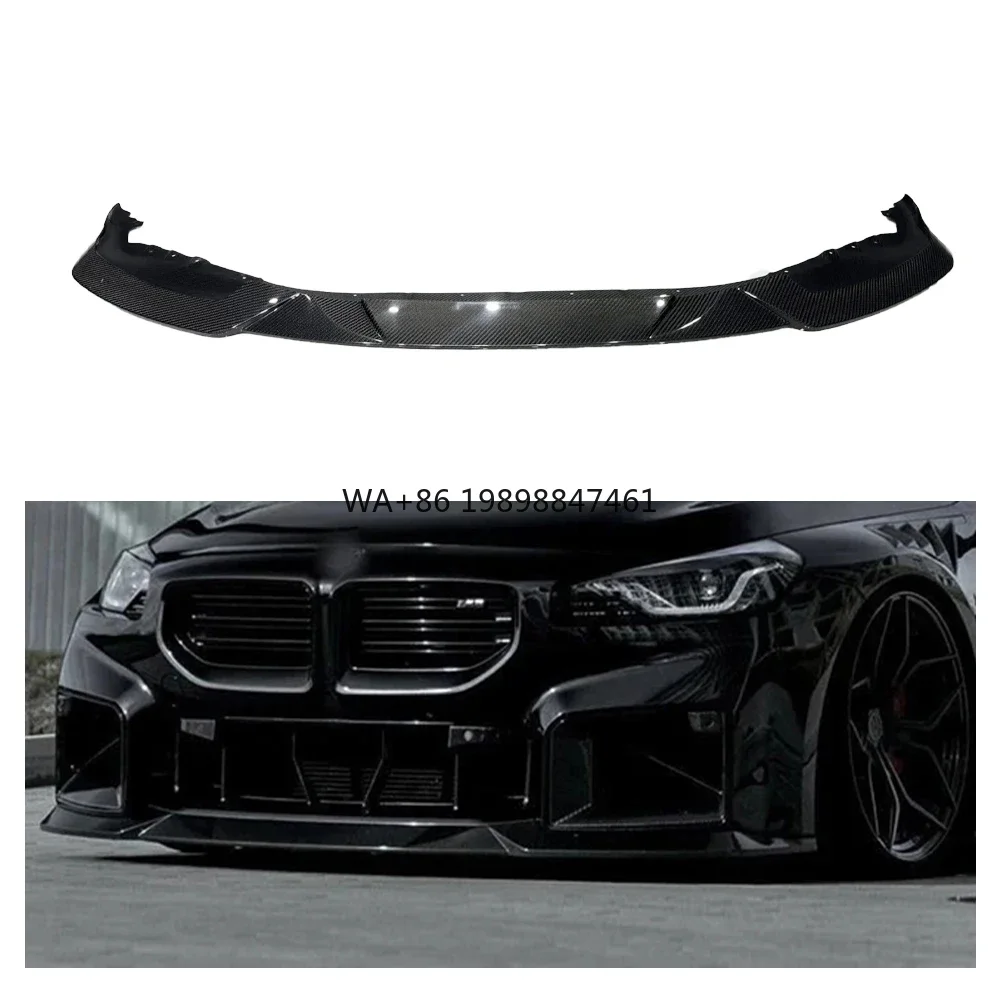 

Real Dry Carbon Fiber R44 Style Front Bumper Lip Diffuser Splitters Spoiler Auto Part for bmw M2 G87 Front Lip