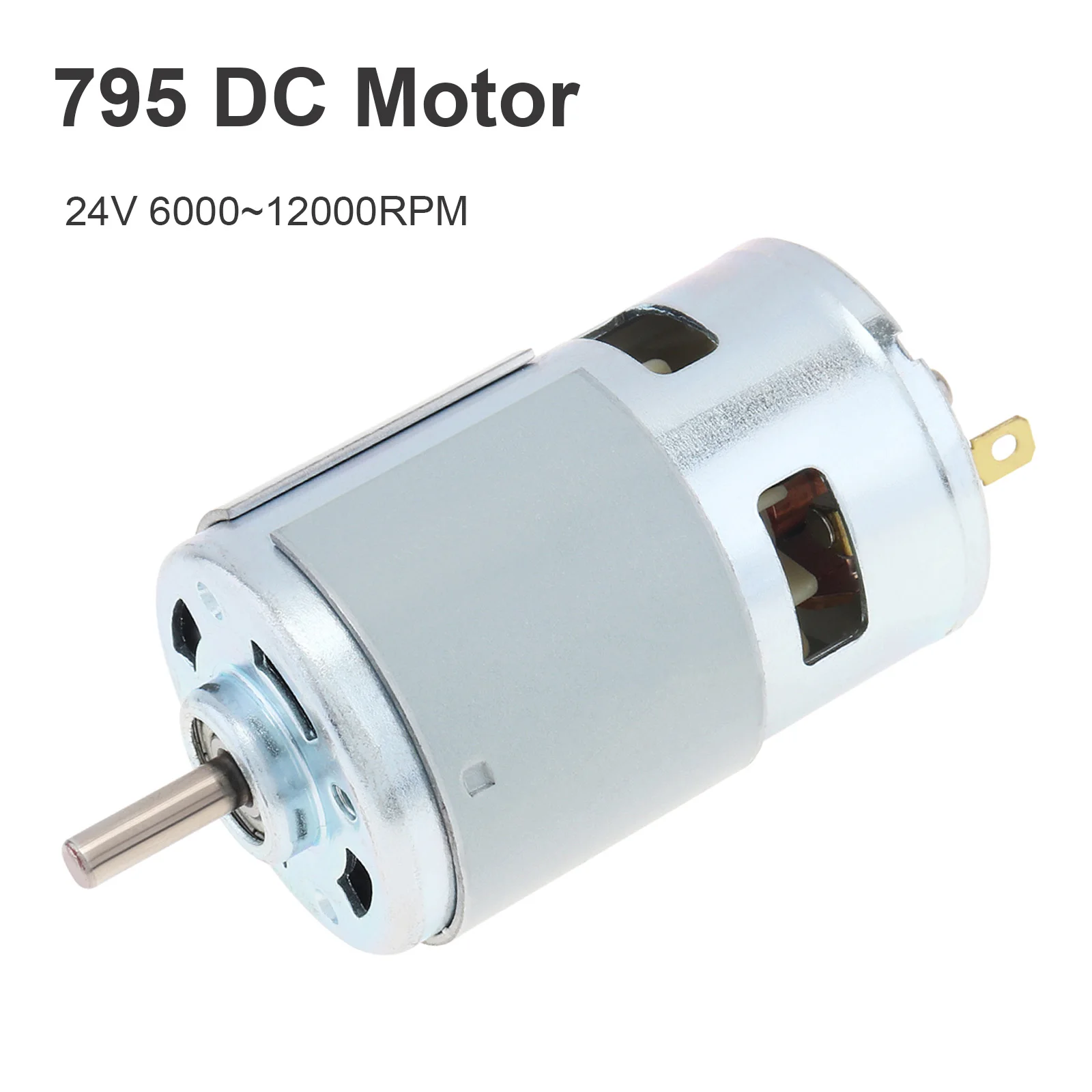 795 DC Motor 24V 6000-12000RPM High-speed Large Torque Micro Motor for DIY Toy/Power Tool/Small Machine with Double Ball Bearin