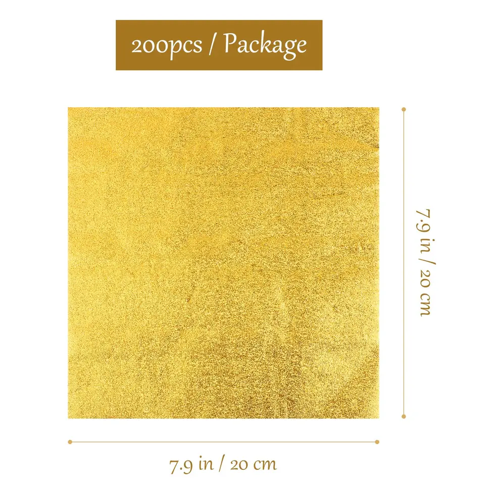 100 Pcs Chocolate Bar Wrappers - 7.9x7.9 Inch Large Gold Foil Candy Wrappers With Thick Paper Backing