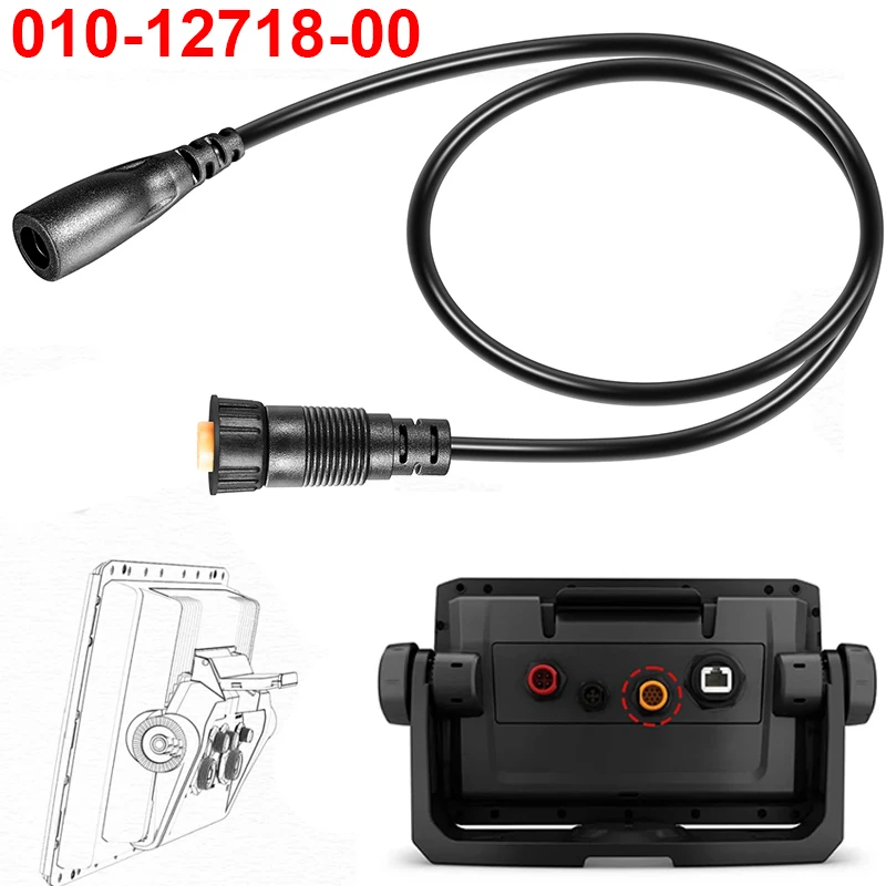 Replace for Garmin 010-12718-00 Sounder Adapter Cable, Connects 4-Pin Transducer to 12-Pin Fish Finder, for Garmin EchoMAP Chirp