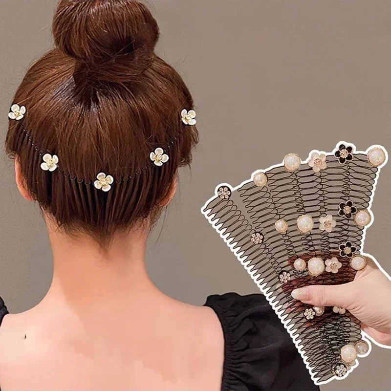 Camellia Hair Comb Invisible Bangs Hair Clip Tidy Hairpin Girls Hairpin Women Tools Fixed Inser Comb Akcesoria do włosów Для Волос