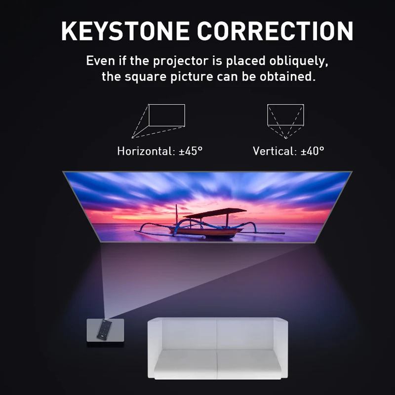 SmartIdea-Projetor Inteligente DLP, Beamer, Bateria BT, AirPlay embutido, Miracast, 3D, 4K, HD, AC3, Android, Wi-Fi, Novo