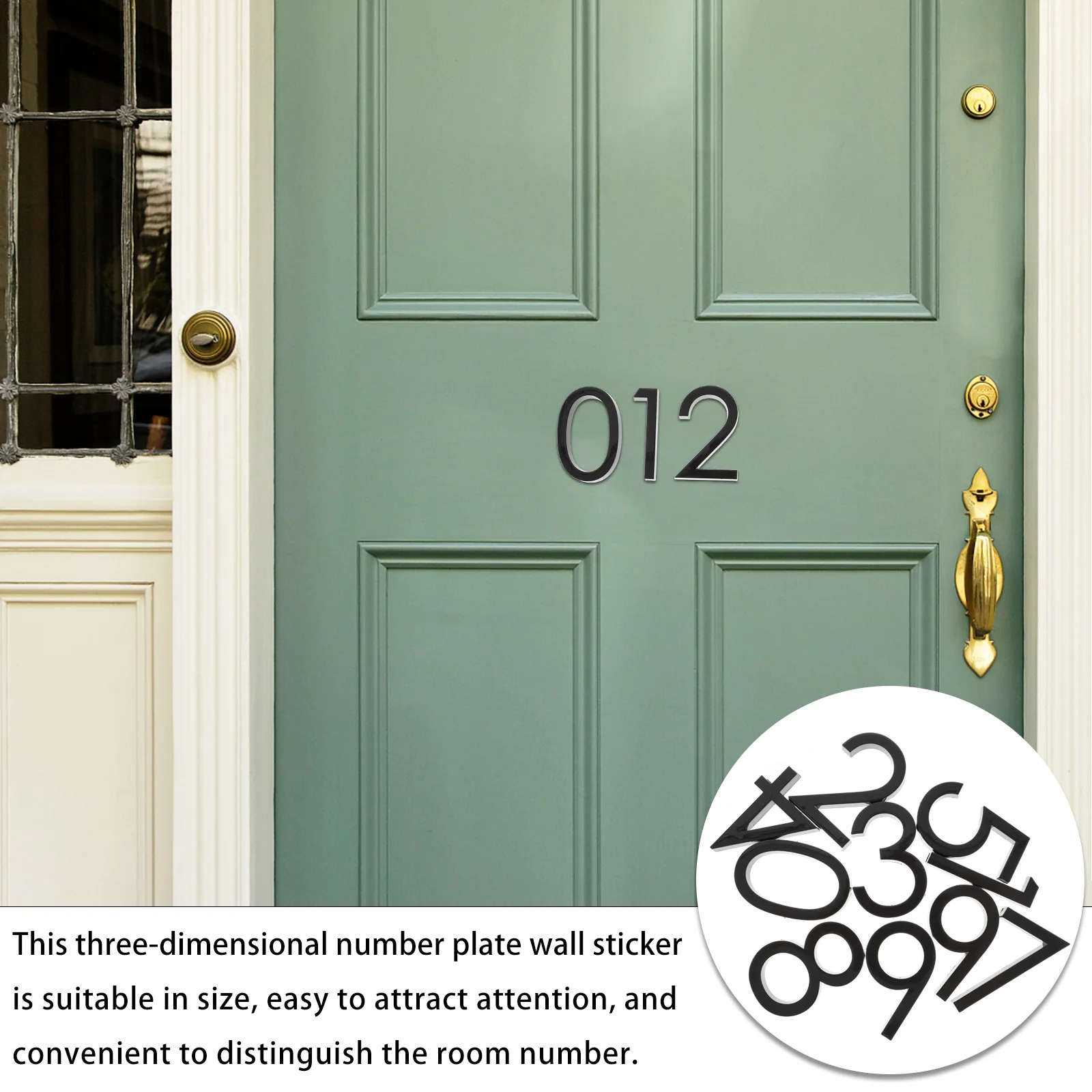 

20 шт., номера почтовых ящиков, номера домов, 3D самоклеящиеся наклейки с номерами, 0-9, светоотражающая адресная вывеска для уличных дверей автомобиля