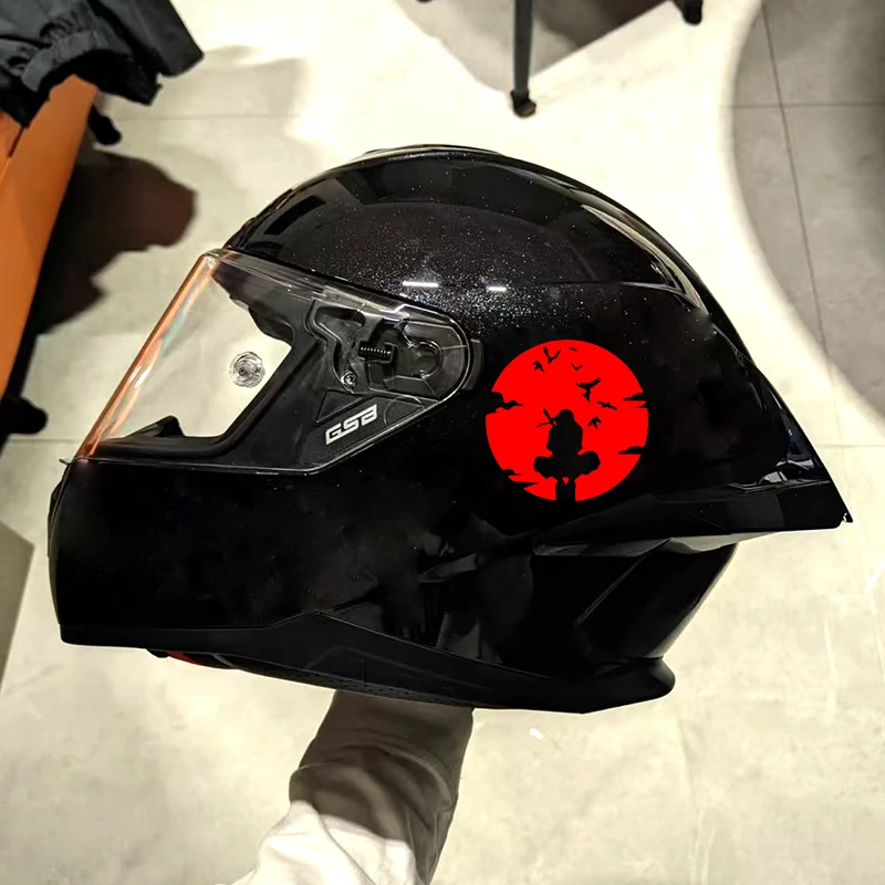 1PC Japanese Samurai Silhouette Sticker, Red/White/Holographic Waterproof Vinyl Decal, For Motorcycle Helmet & Car Window Decor