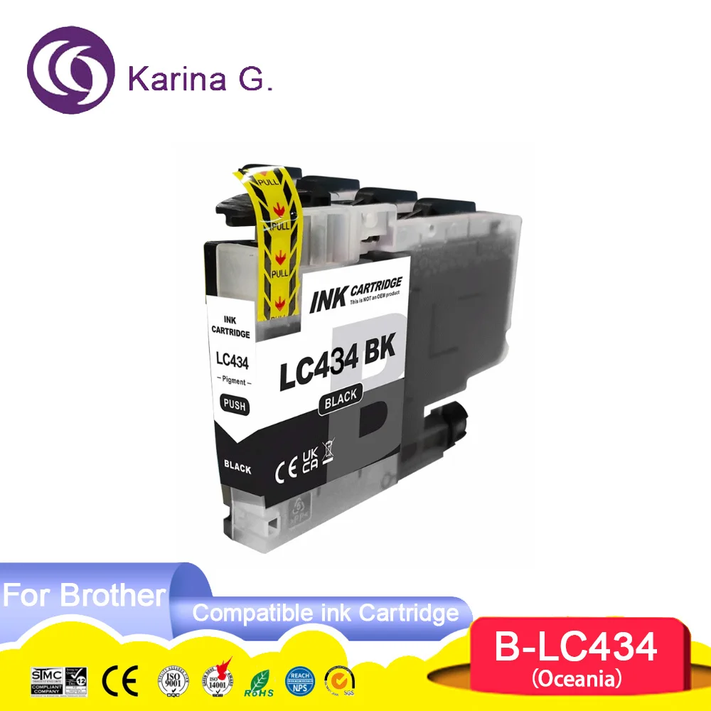 Standard capacity LC434 LC 434 Premium Color Compatible inkjet Ink Cartridge For Brother DCP-J1200W Printer