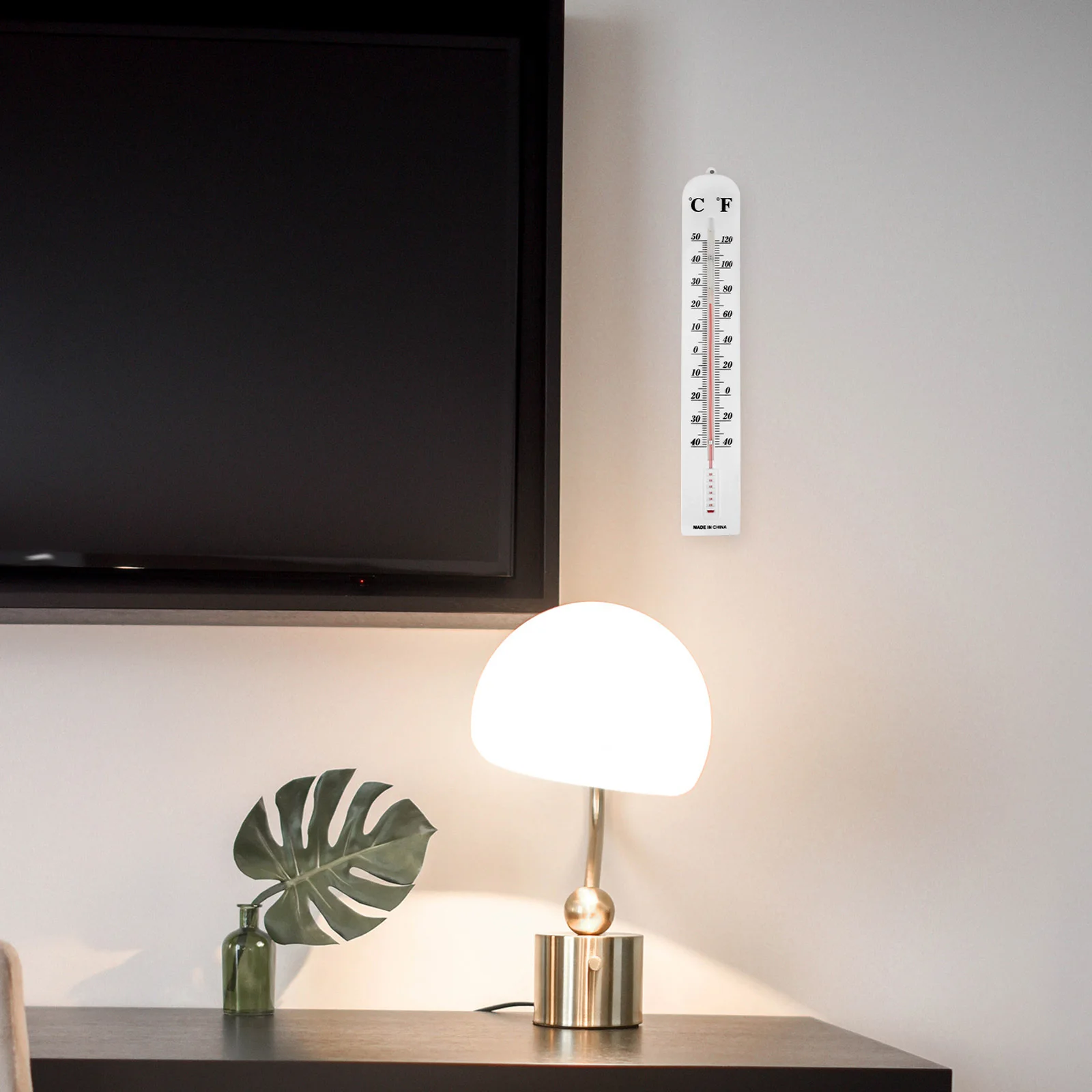 4Pcs Plastic Panel Teaching Thermometers Dual Scale Celsius Fahrenheit Red Glass Core Science School Demonstration Safety