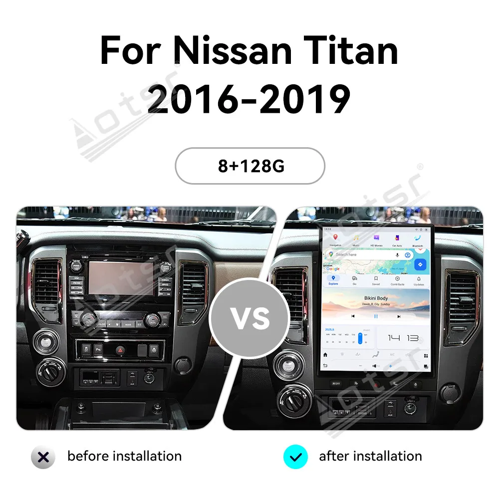 Qualcoom Android 13 15.6 Inch Carplay For Nissan Titan 2016-2019 HD Touch Screen Multimedia Player Car GPS Navigation Head Unit