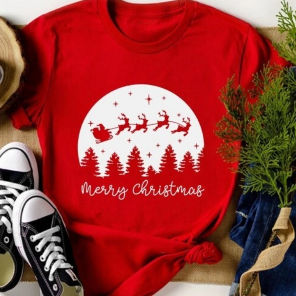 Merry and Bright Shirt Christmas Shirts Christmas Shirts for Women Holiday Shirt for Women Fashionable and Casual Cotton Tops