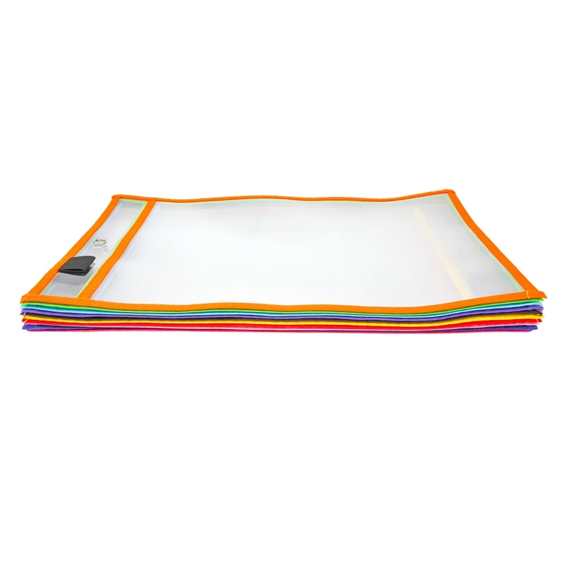 10 Stück wieder verwendbare trocken abwisch bare Taschen, verschiedene Farben für Kinder Kinder Studenten