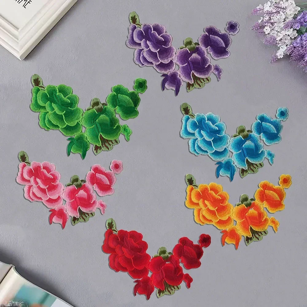 Single sale 1 pcs Versatile embroidery large size patch Hot melt adhesive ironing Sewable patch DIY decorate clothing