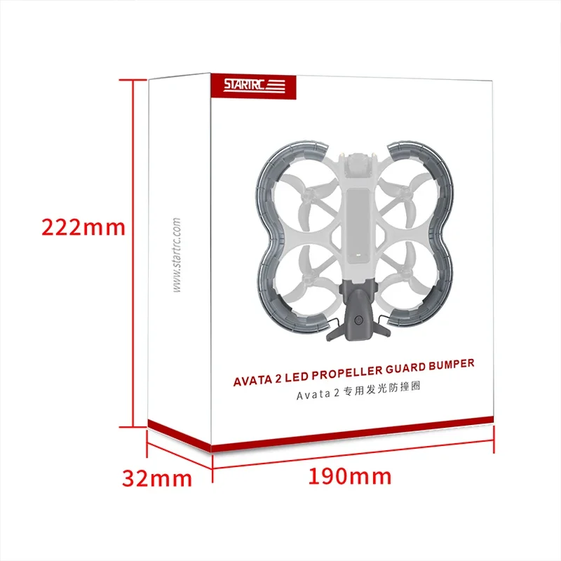 For DJI Avata 2 LED Propeller Guard Protector Rechargeable Luminous Anti-collision Ring Propellers Protective Bumper