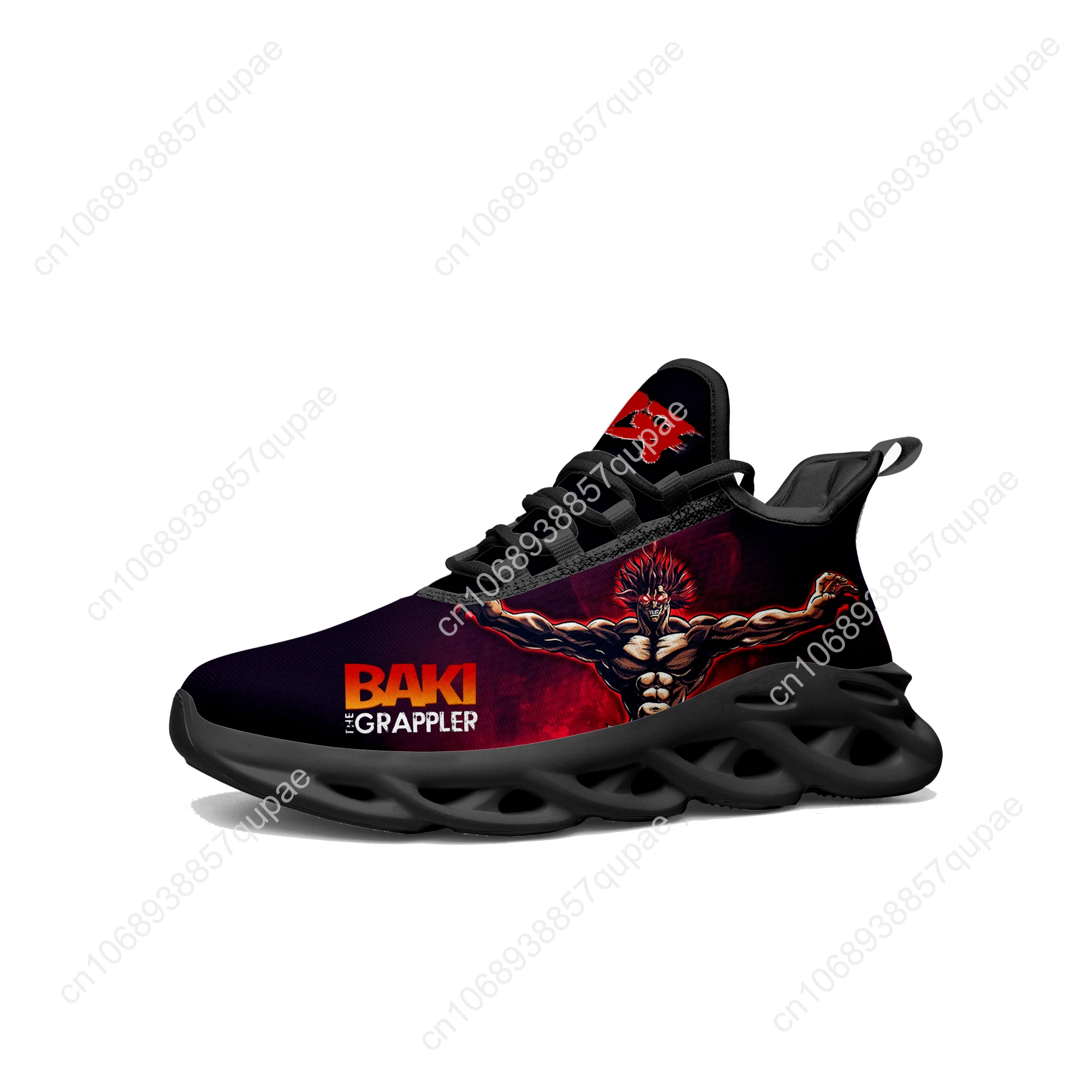 Baki The Grappler Hanma Baki Flats Sneakers Uomo Sport Scarpe da corsa Sneaker di alta qualità Calzature in rete con lacci Scarpe su misura