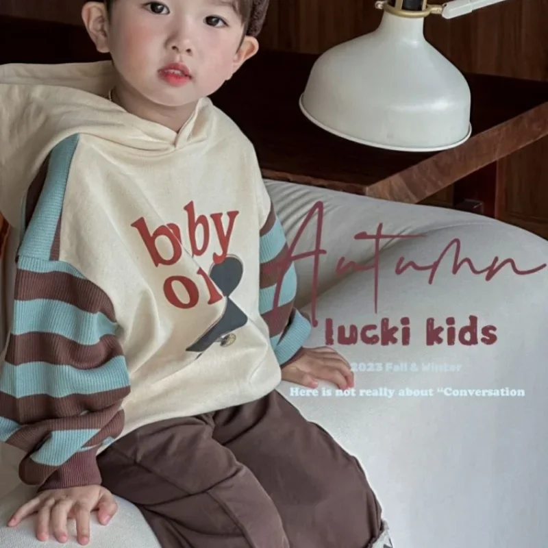 

Boys Hoodies Sweatshirts Cotton Tops Outwear 2024 Loose Spring Autumn Kids High Quality Children's Clothing