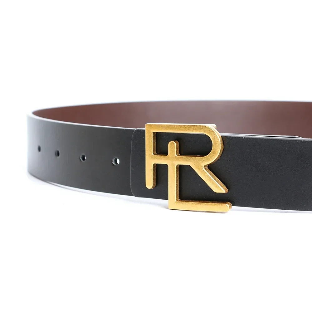 New Luxury Designer Brand Belt Men High Quality Women Genuine Real Leather Dress Strap for Jeans Waistband Business Coffee 3.8cm