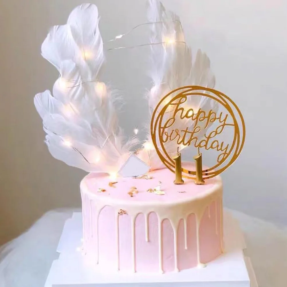 

10pcs Decor Angel Wing Cake Decoration For Birthday Wedding Party Dessert Ornament Cake Topper Insert Prop