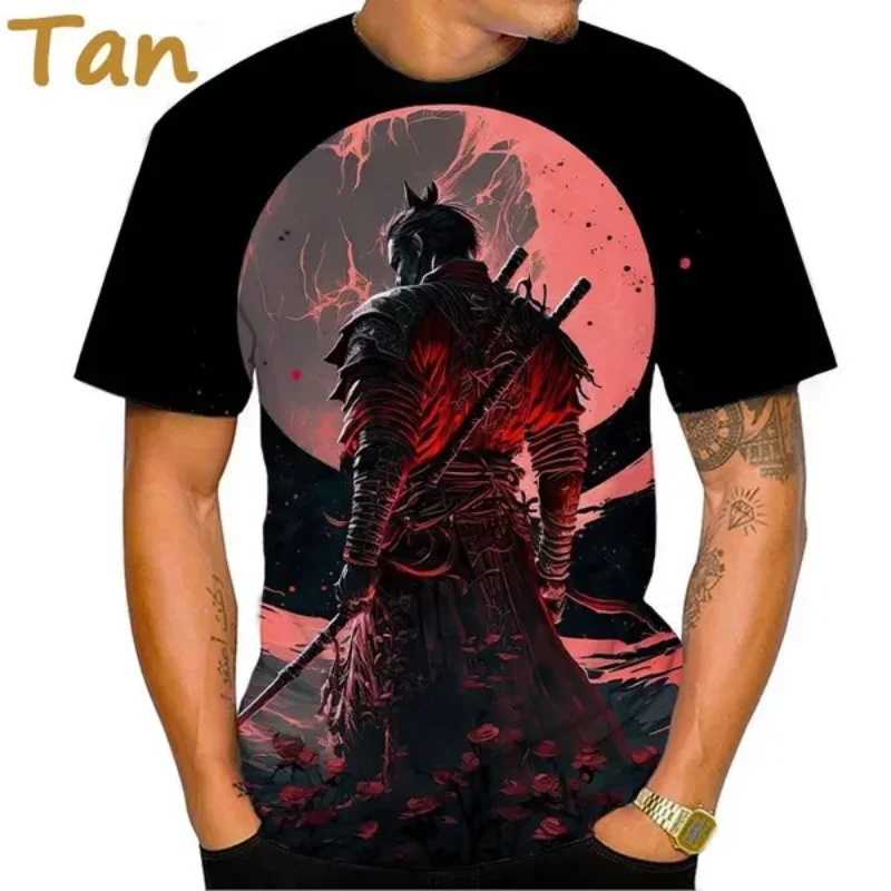 New Japanese Ninja Sakura 3D Print T-shirt for Unisex Summer Men Clothing Fashion Casual Oversized T Shirt Harajuku Tops Tees