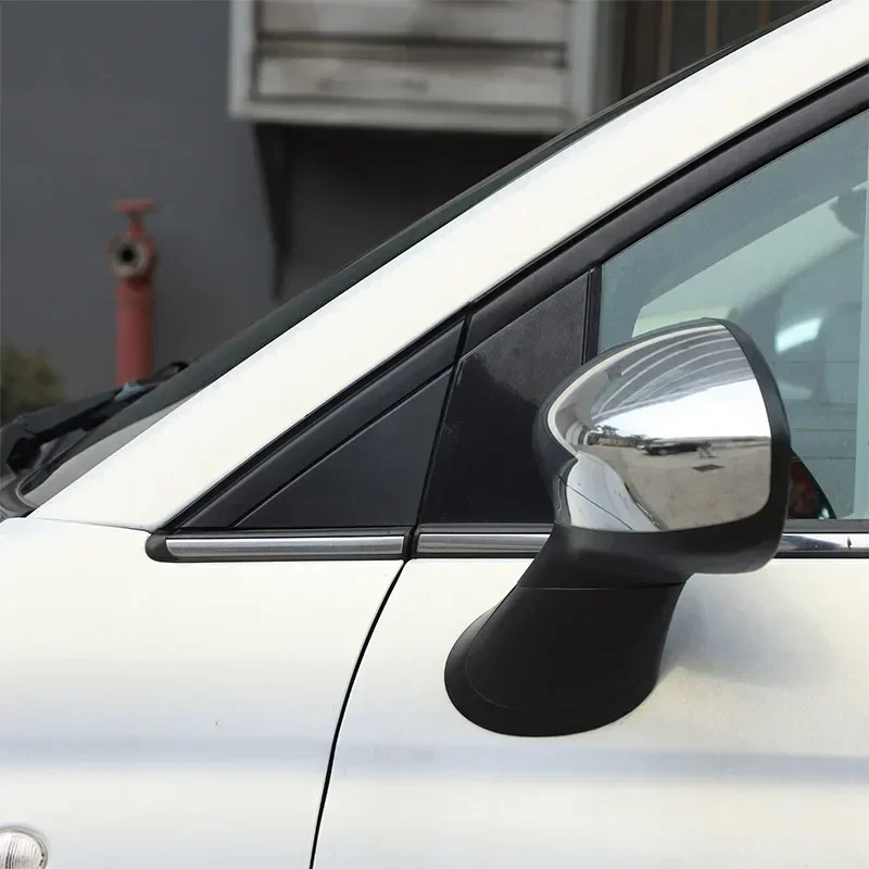 

For Fiat 500 2010-2024 ABS black car rearview mirror side triangle panel decorative sticker car protection accessories