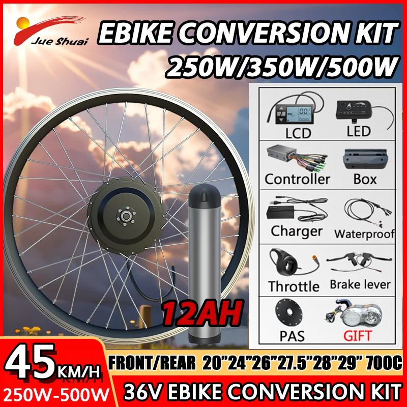 Electric Bicycle Bike Conversion Kit With Battery 36V 250W 350W 500W Upgrade Ebike Bateria Chargers for E Bike Conversion Sets