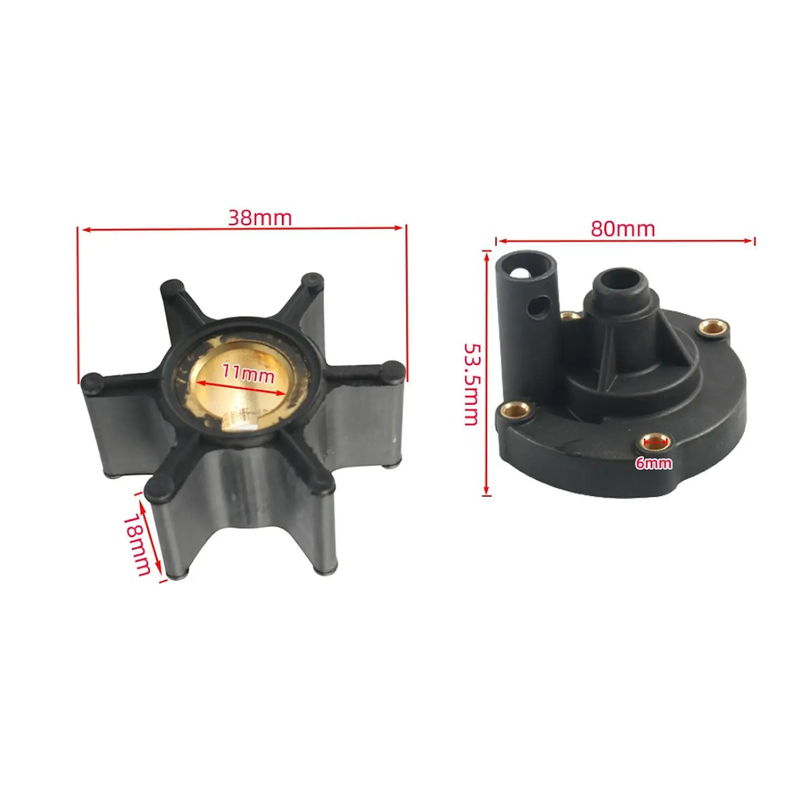 ウォーターポンプインペラ交換キット耐久性のある-abs-金属修理セットジョンソンエビンルード-omc-55-6-75-馬力船外機用