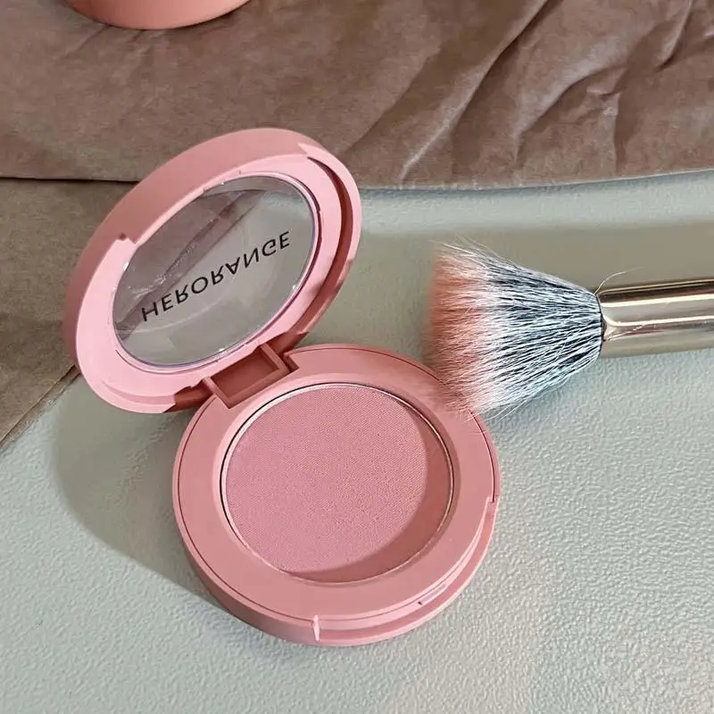 HERORANGE 長持ち防水モノクロパウダーパレット ピーチオレンジミスト ソフトマットナチュラルブラッシュ