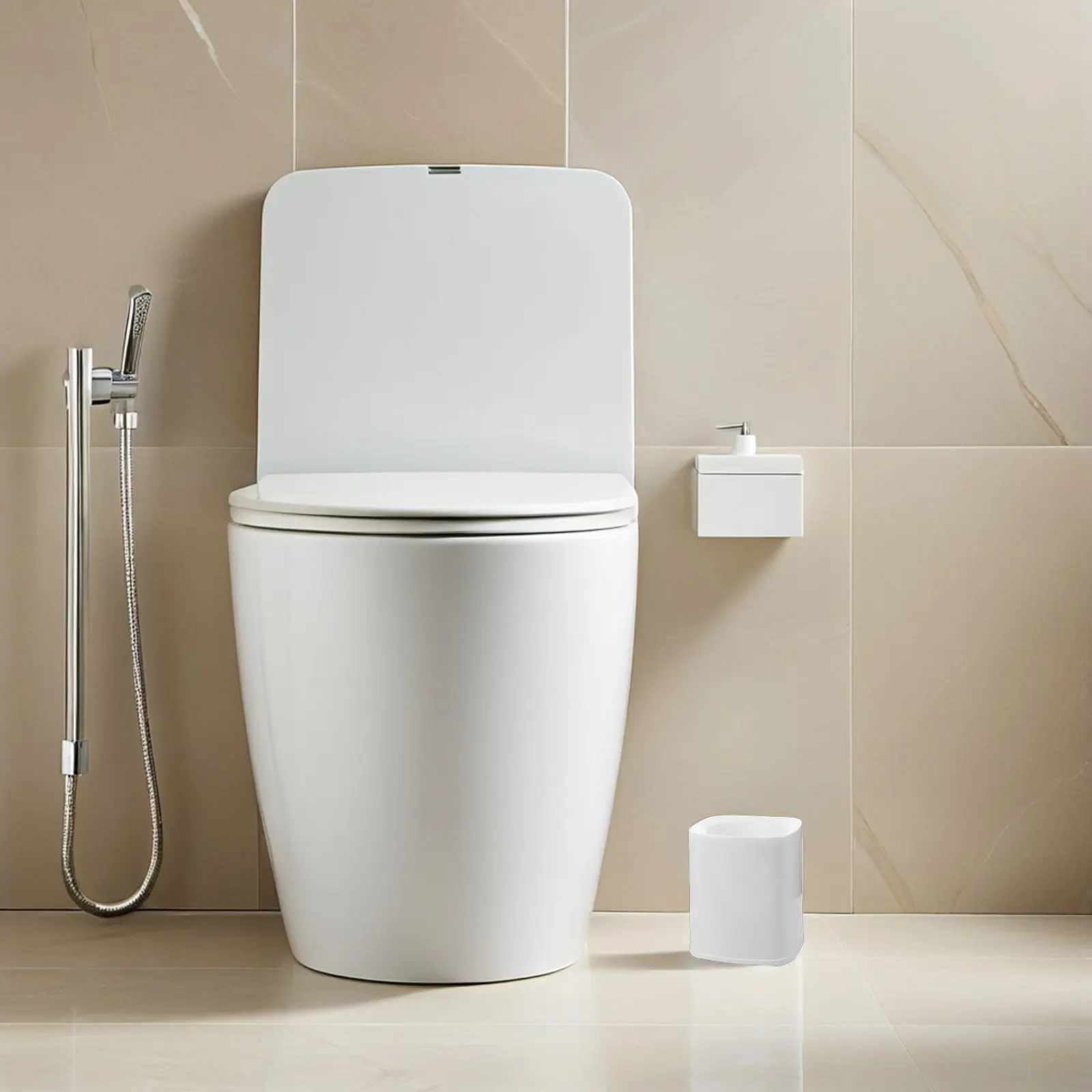 4Pcs Toilet Brush Holder Plastic Modern Compact Size Round Interior Square Exterior Efficient Drainage Dry Bathroom Cleaning