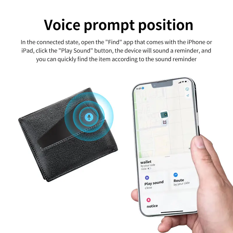 Smart Air tag Anti-loss device tracker Location Wallet Tracker Card For keys luggage wallet Works with Apple Find My (iOS only)