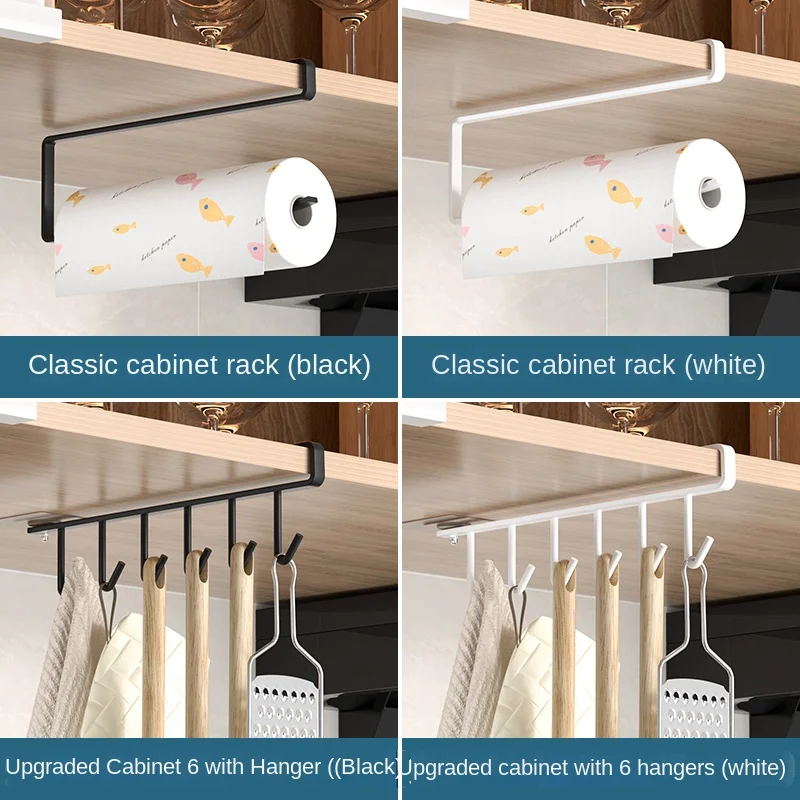 1Pc Black Kitchen Hanger Hook With No Marks Or Nails For Storing Pots Shovels Hanging Pieces Kitchen Utensils Storage Racks Hook