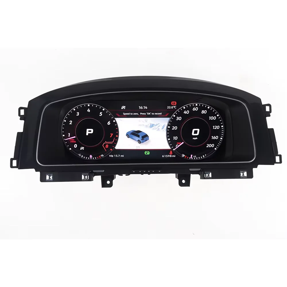 หน้าจอ LCD 12.3 นิ้ว สำหรับแสดงผลบนแผงหน้าปัดรถยนต์ Golf 7 ชุดหน้าปัดดิจิตอล